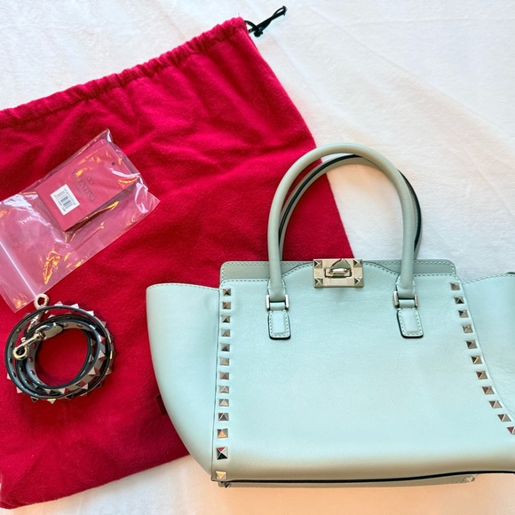 Valentino Garavani Handbags - Valentino Garavani Light Green Studded Satchel